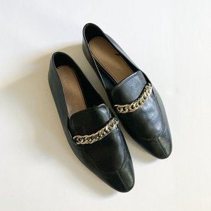 NWT★: Zara Woman  Slip on Loafers, Black Leather, 8